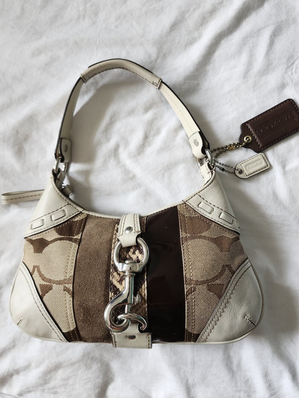 Vintage Coach Signature Python Mini Hobo Bag - Picture 9 of 15